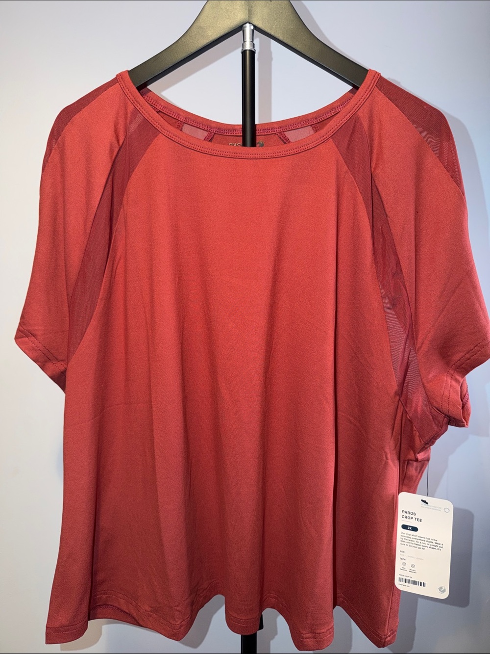 Phoenix Activewear Paros Crop Tee Burnt Orange Size 2XL #293